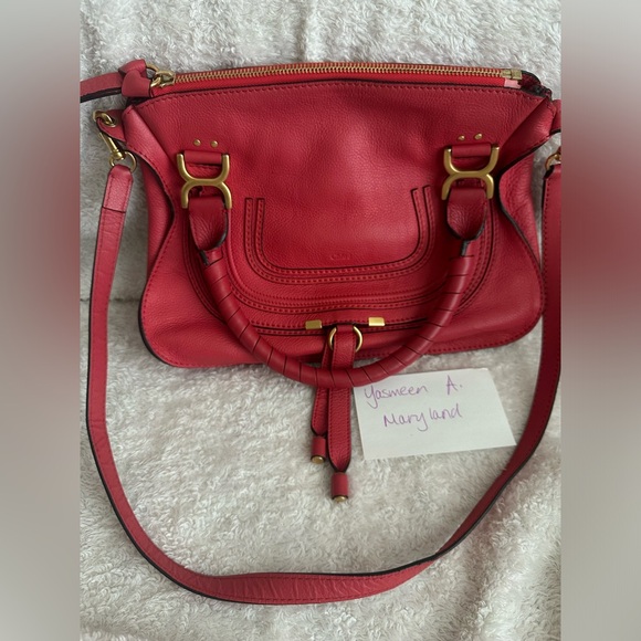Like new Chloe Medium Marcie with long strap in a luscious poppy red! - Picture 13 of 14
